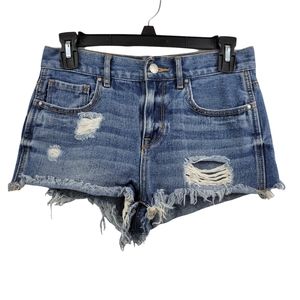 BULLHEAD Denim Co Blue Distressed High-Rise Short Size 25